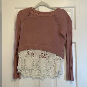 Lace detail sweater
